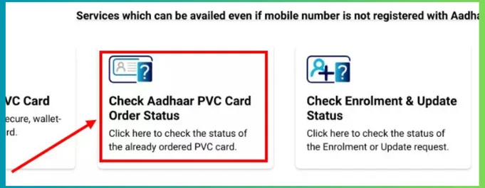 Aadhaar PVC card status check