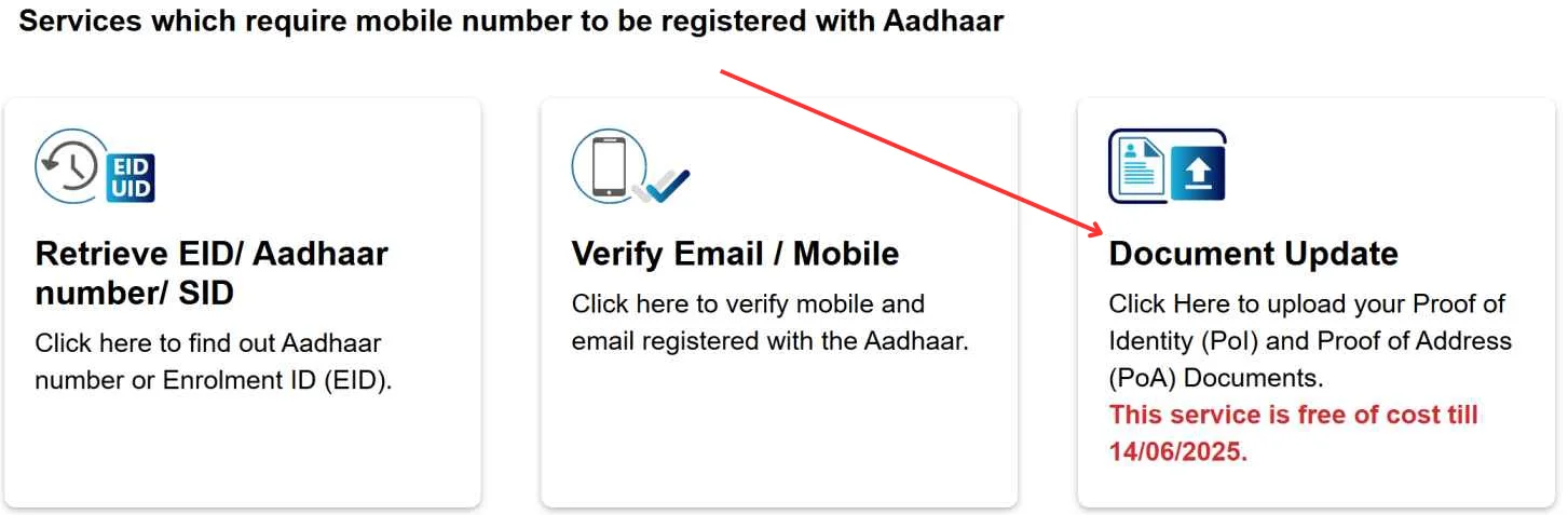 Aadhaar card Update