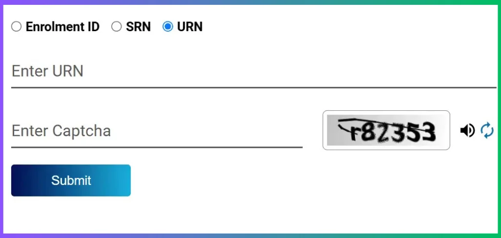 Aadhaar card status check by URN Number