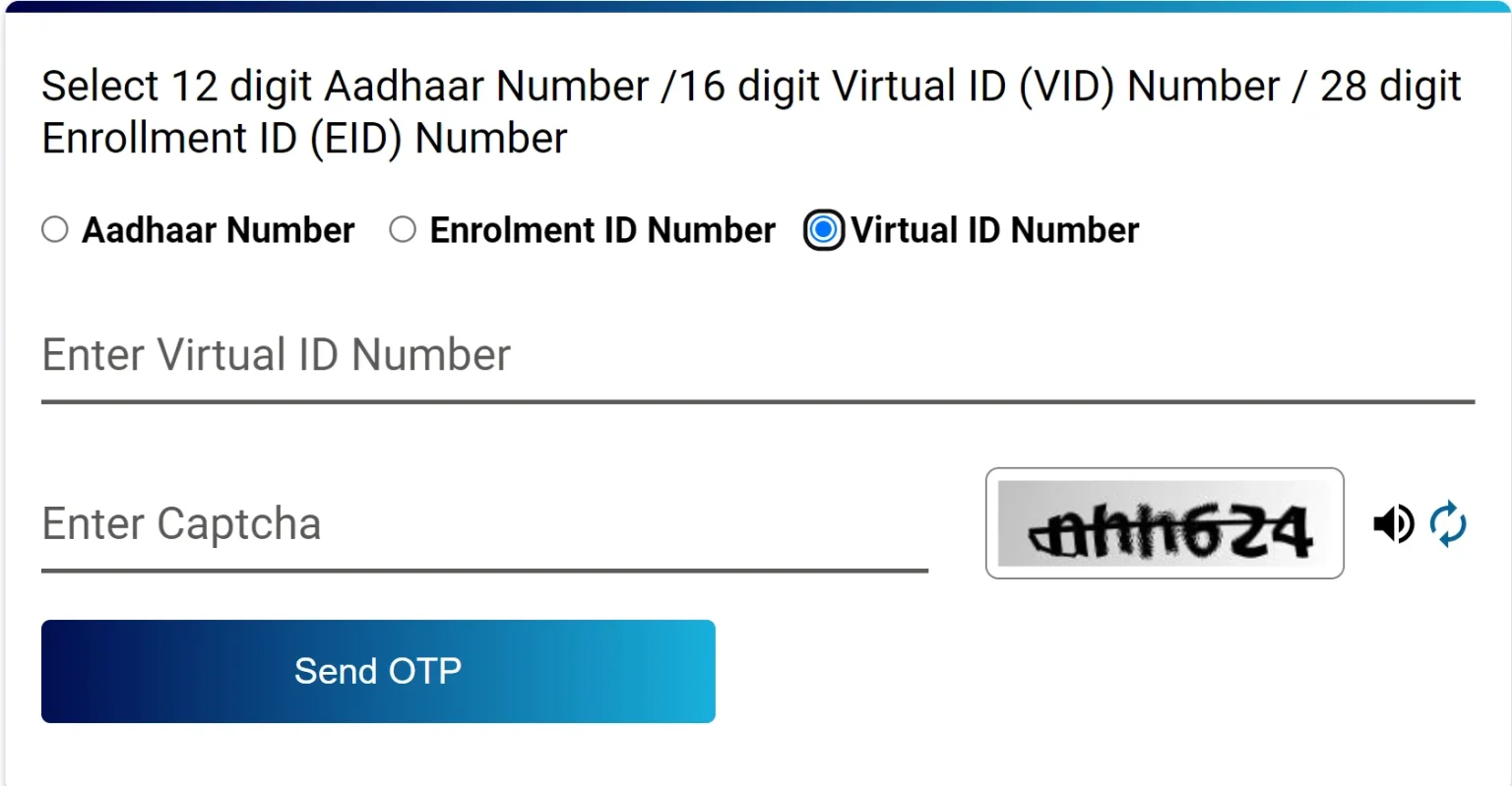 Virtual ID download Aadhar Card