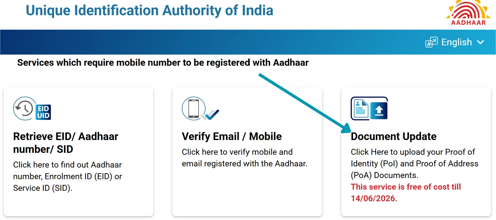 Aadhaar card Update