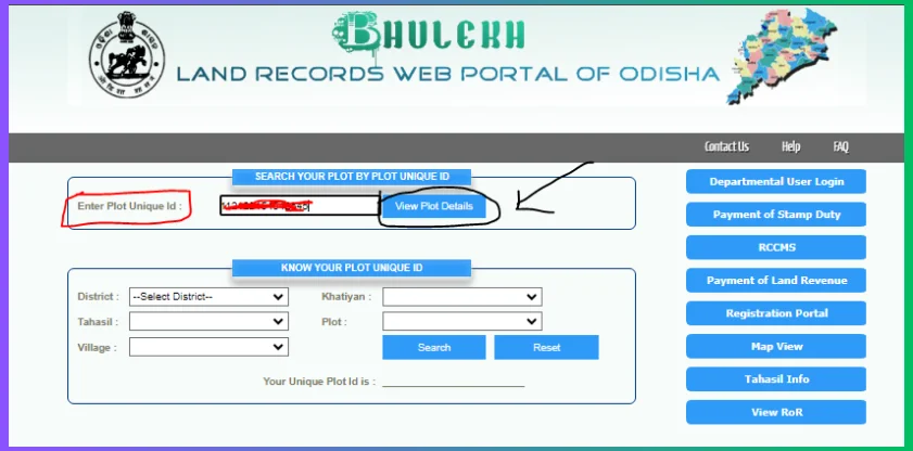 Bhulekh Odisha plot details