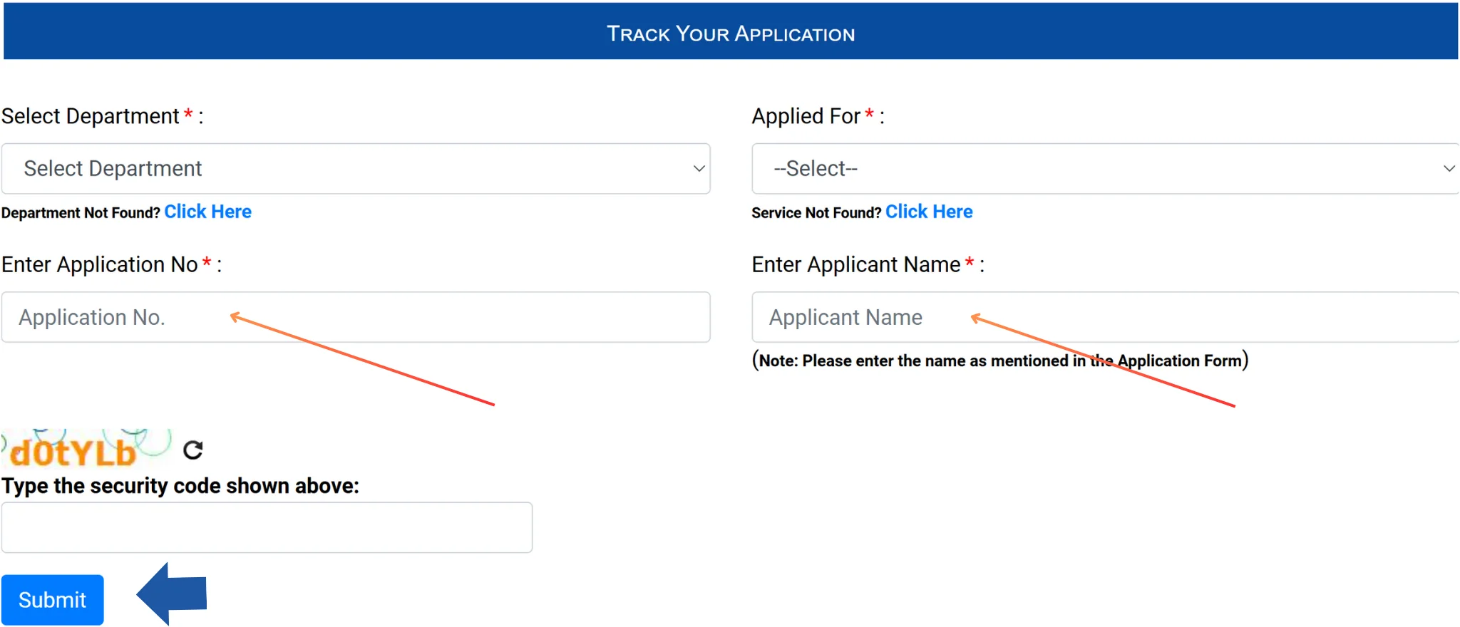 eDistrict Delhi Application Status