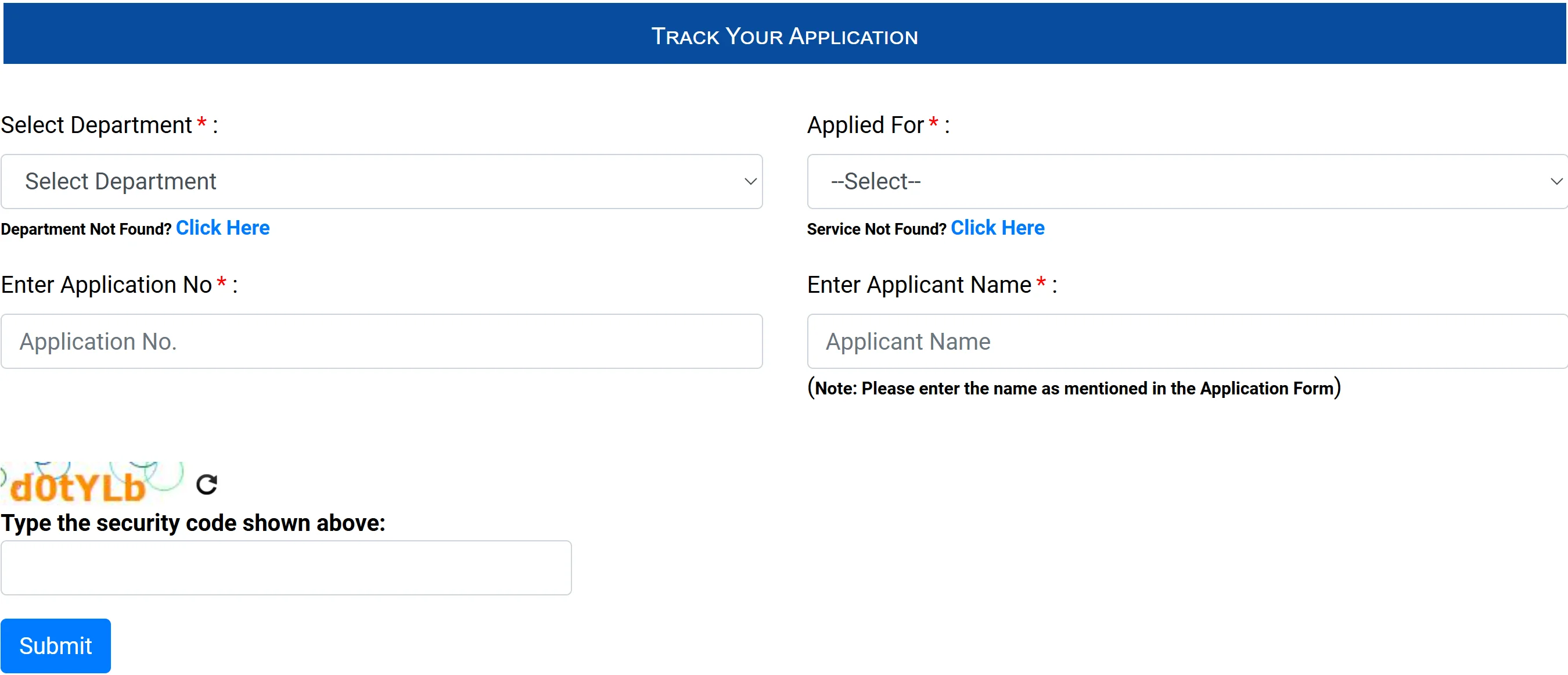 Senior Citizen Card Track Application Status