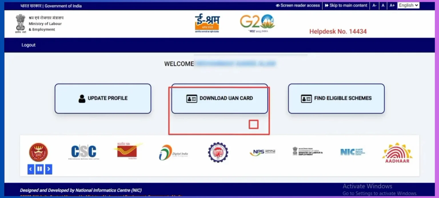 e Shram card download by mobile number