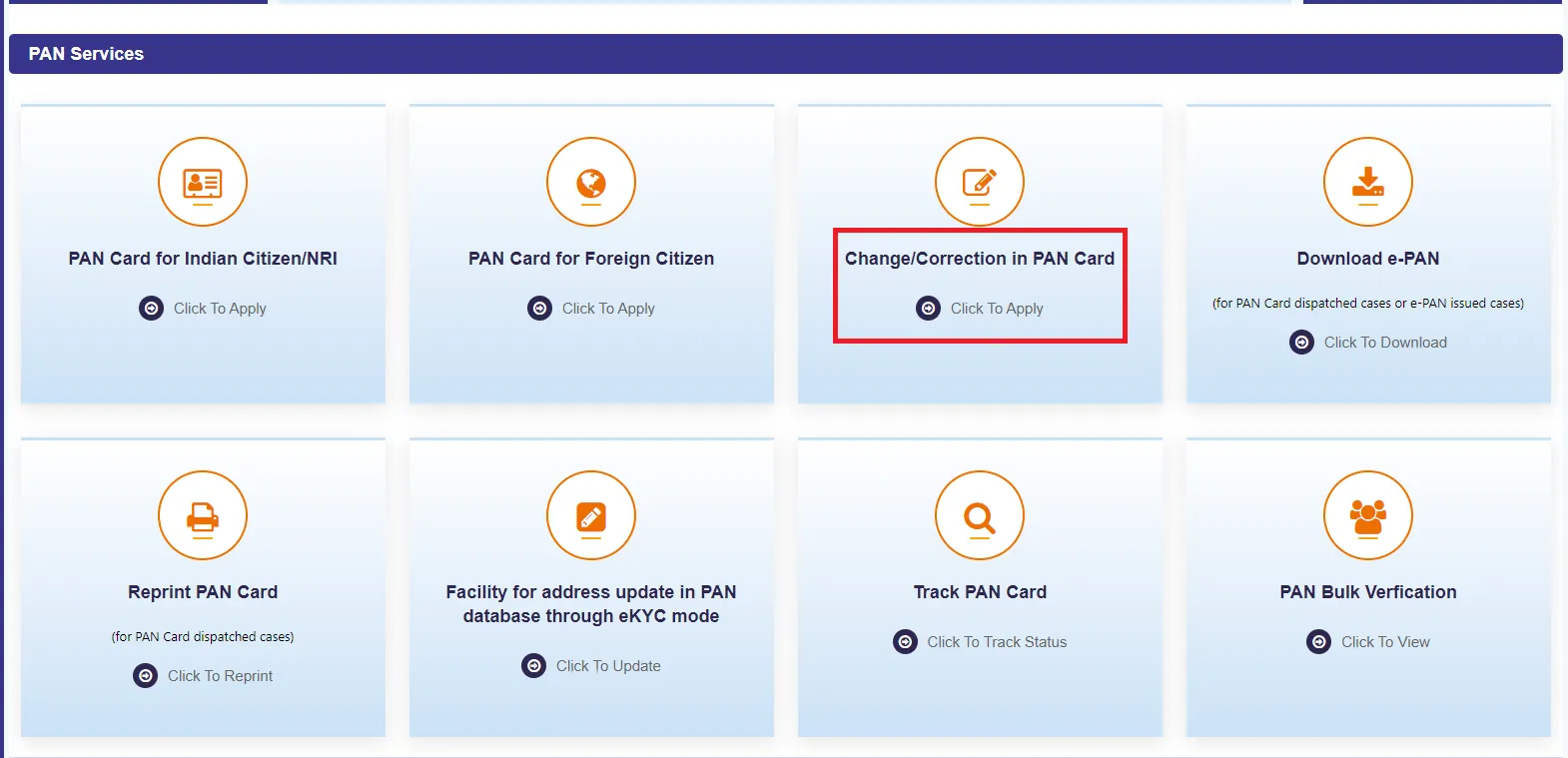 PAN Update UTIITSL Portal