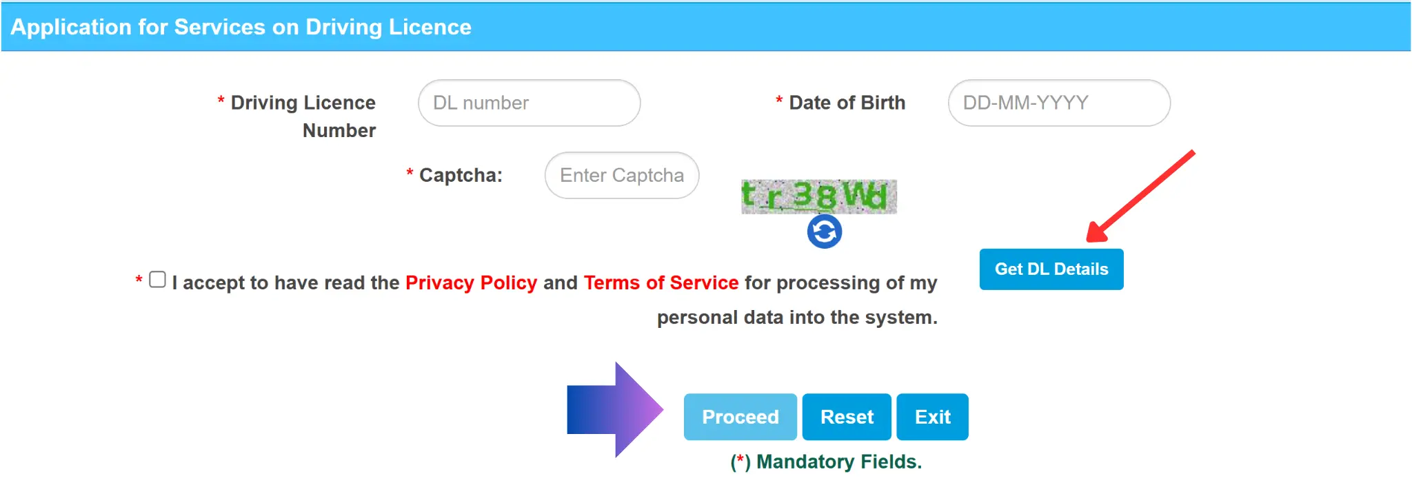 Driving Licence Renewal Form