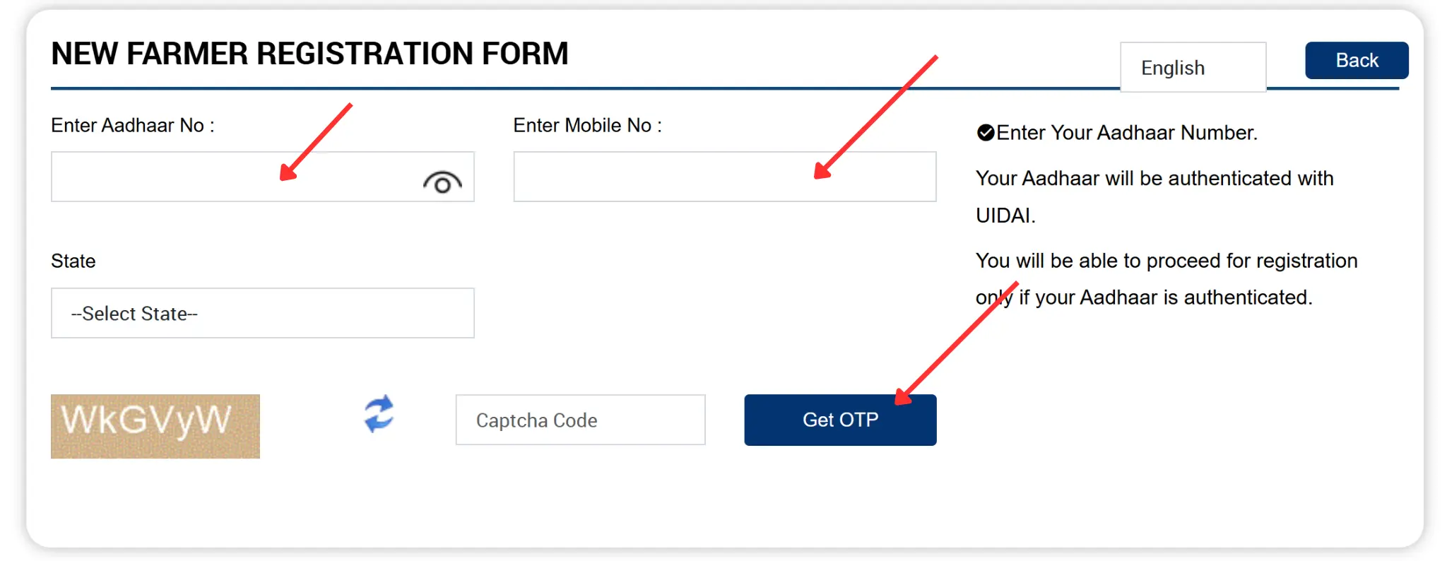 PM Kisan New Farmer Registration Form